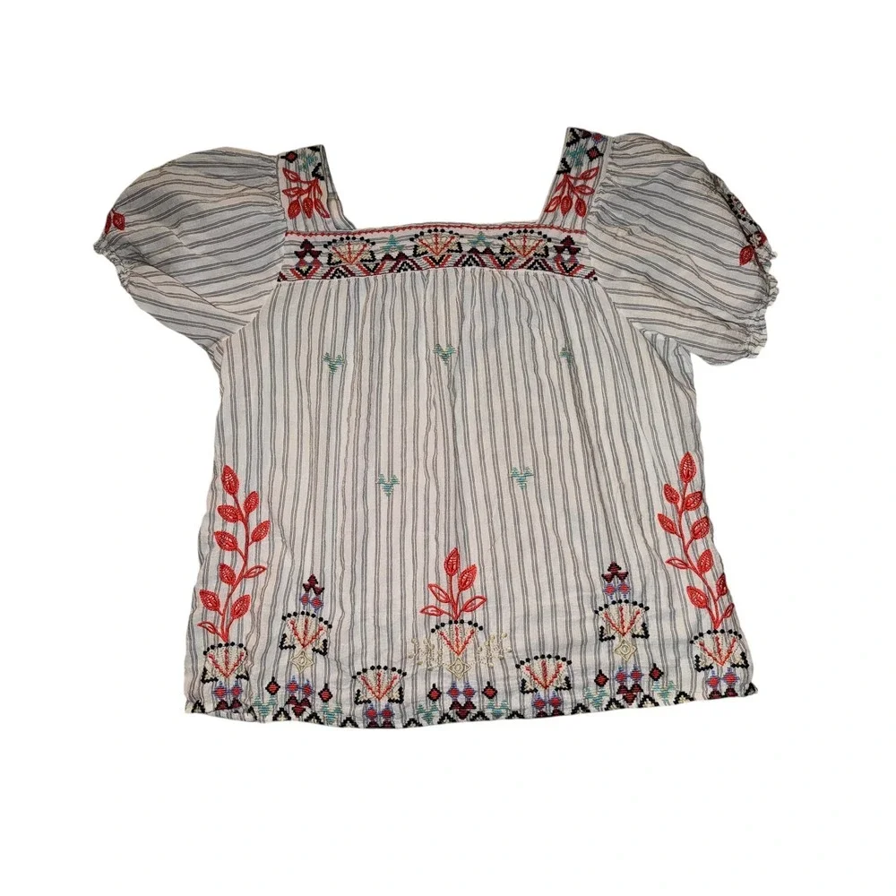 Johnny Was Work Puff Sleeve Embroidered Peasant  Sz XLBoho Cottagecore
